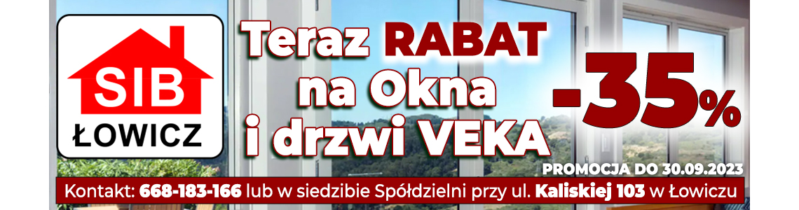 SIB promocja -35% na okna Veka