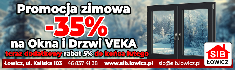SIB Promocja zimowa-35%. Teraz dodatkowy rabat 5% do końca lutego na Okna i Drzwi VEKA
